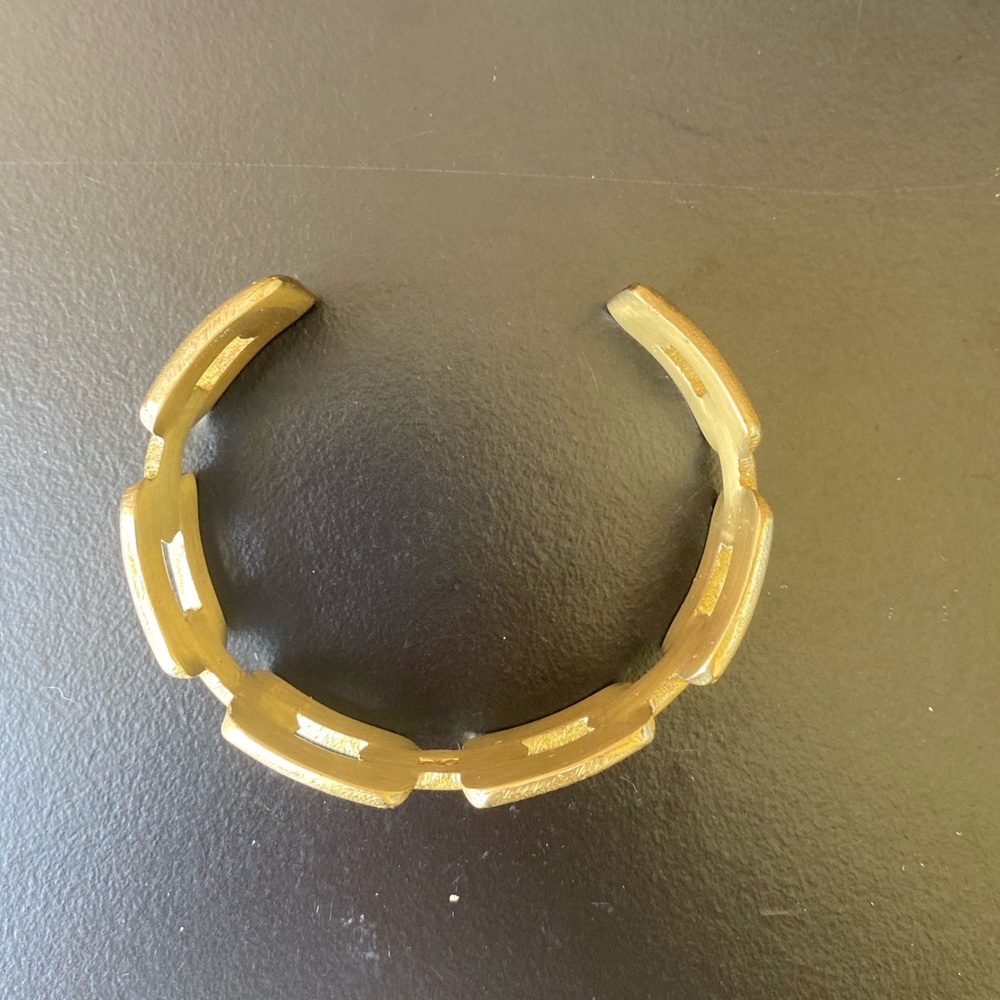 RUSTIC CUFF Bernice Chunky Geometric Gold Metallic Chain Link Cuff NIB - Picture 5 of 11
